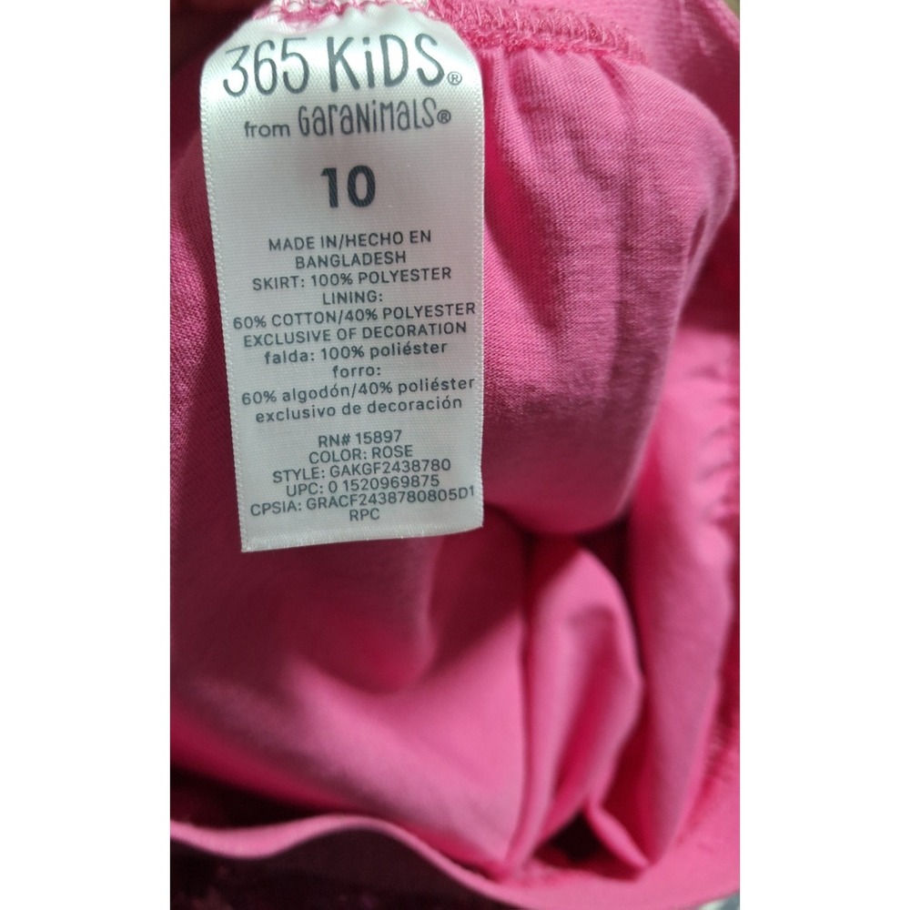 365 KIDS From Garanimals Girls Size 10 Pink Rose Sequin Skirt Elastic Waist - Picture 5 of 5